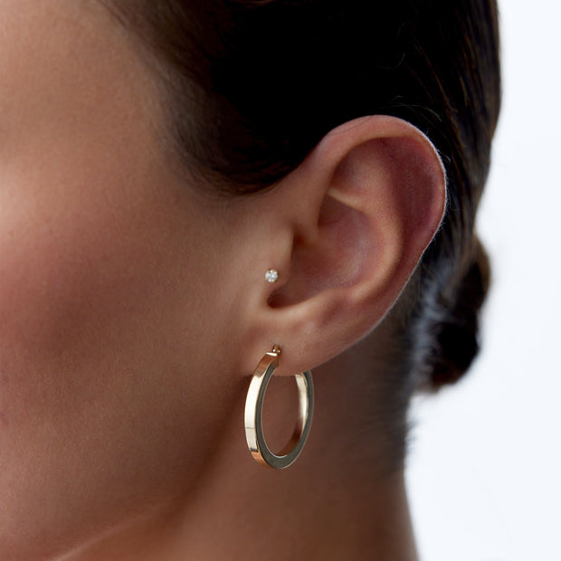 Bold Corner Hoop Earrings