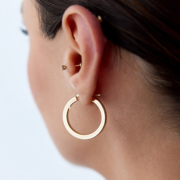 Bold Corner Hoop Earrings