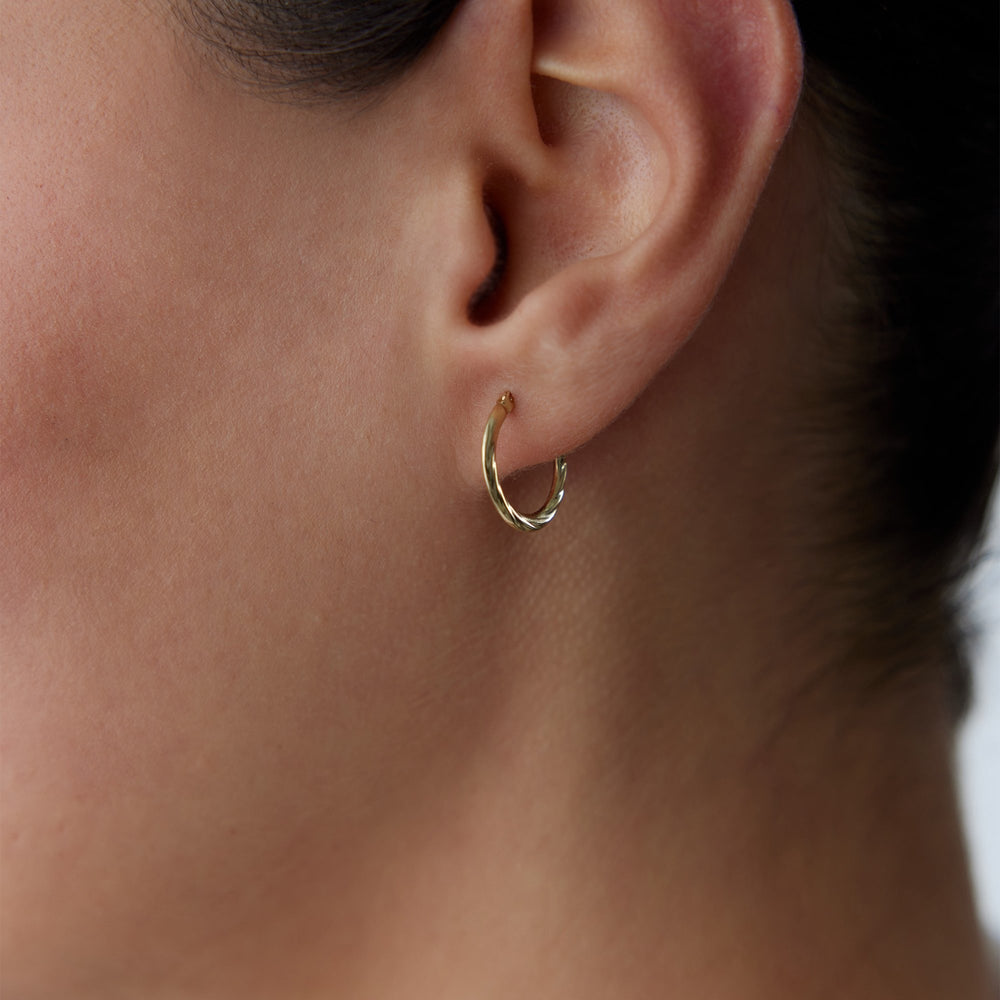 14k Gold Hoop Earrings Milenium Spiral Earrings