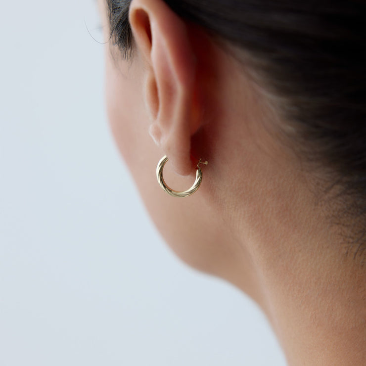 14k Gold Hoop Earrings Milenium Spiral Earrings