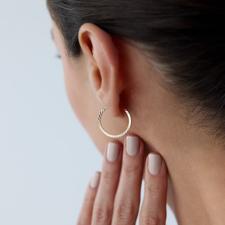 14k Gold Hoop Earrings Virgo Hoop Earrings