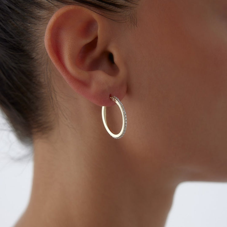 14k Gold Viber Oval Earring