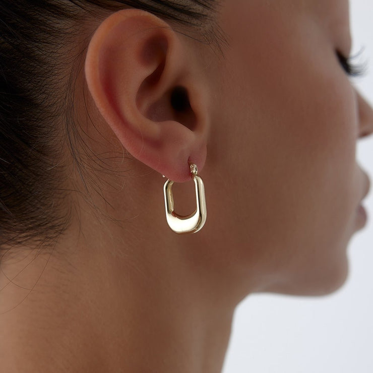 14k Gold Bag Hoop Earring