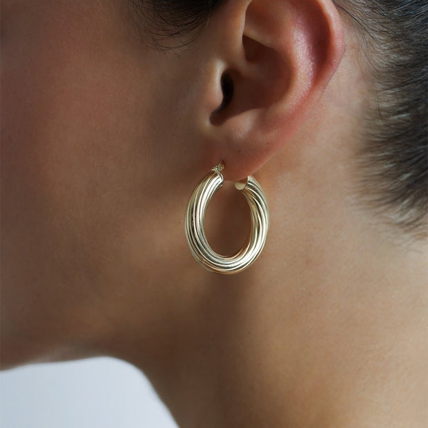 14k Gold Mobile Hoop Earring