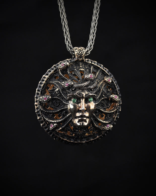 Medusa Necklace with Custom Chain