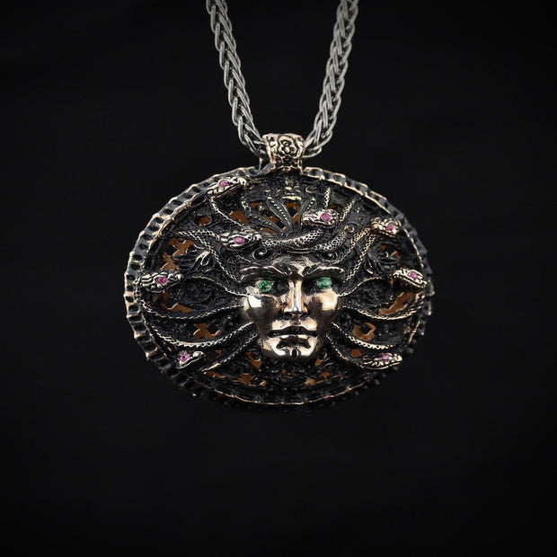 medusa necklace, Men’s necklace, men’s sterling silver necklace, unique men’s necklace, minimalist designs, mens necklace, mens sterling silver necklace