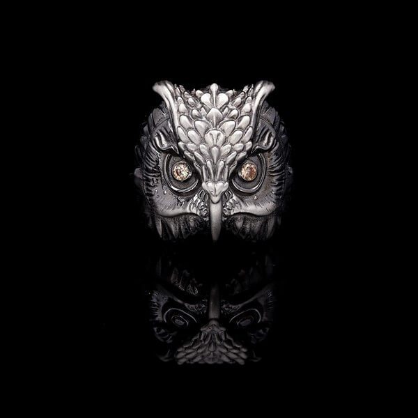 Mens Owl Ring, owl ring for men, owl ring mens