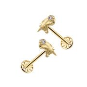 14k Gold Unicorn Pattern Solitaire Tragus Piercing