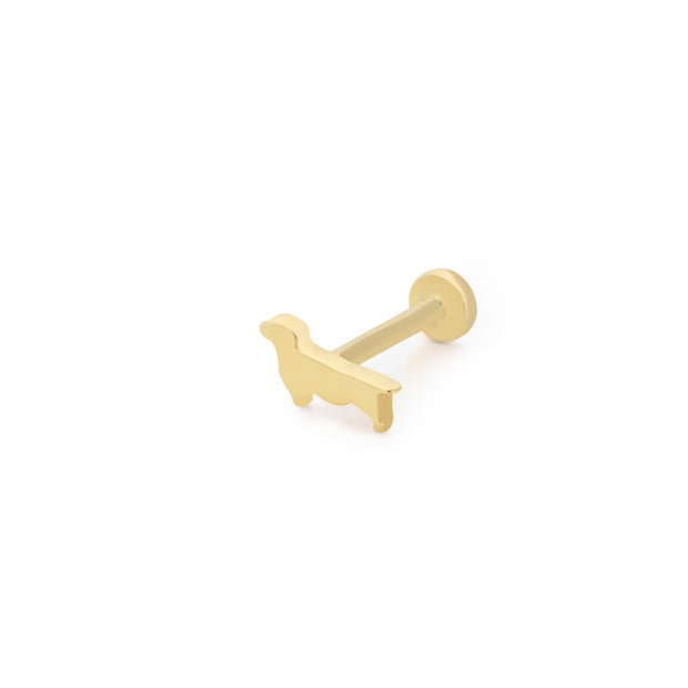 14k Gold Dog Figure Tragus Piercing