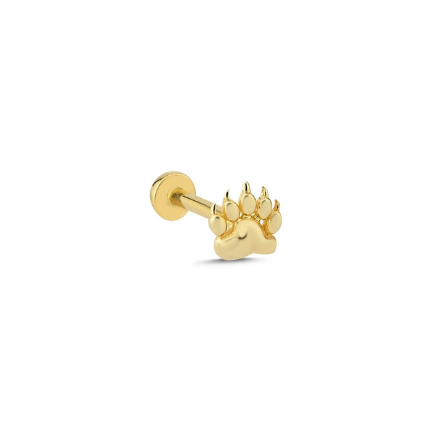 14k Gold Paw Tragus Piercing