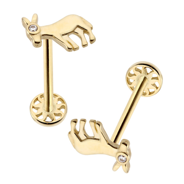 14k Gold Ass Tragus Piercing
