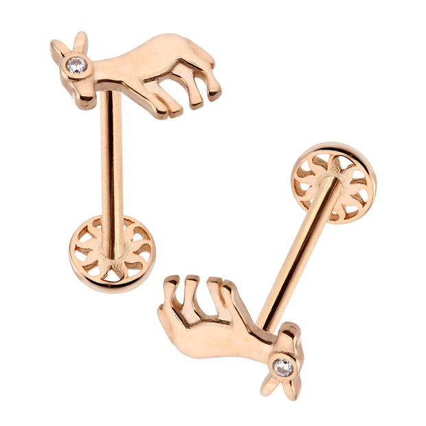 14k Gold Ass Tragus Piercing
