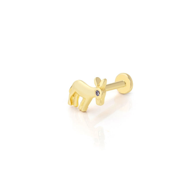 14k Gold Ass Tragus Piercing