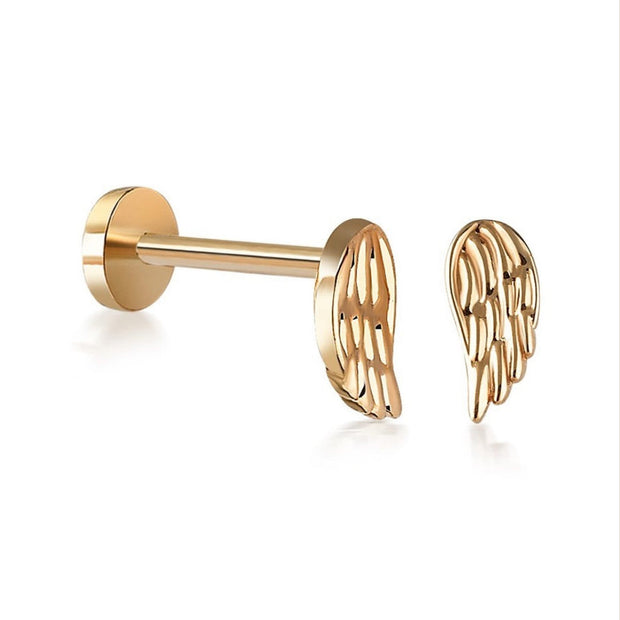 14k Gold Wing Model Tragus Piercing