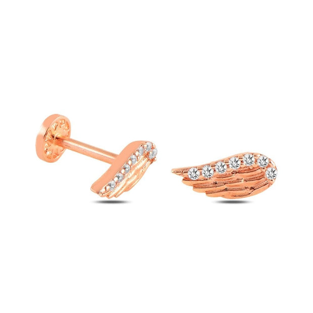 14k Gold Stone Wing Model Tragus Piercing