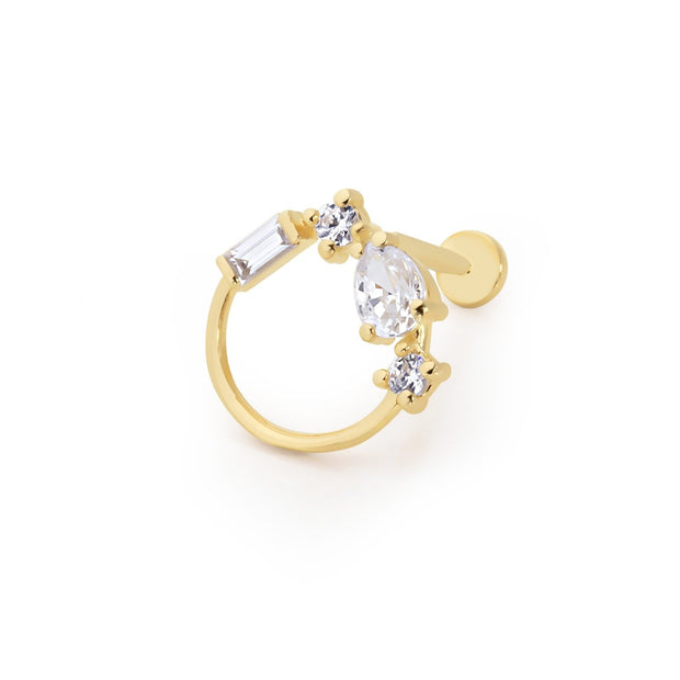 14k Gold Special Design Model Tragus Piercing
