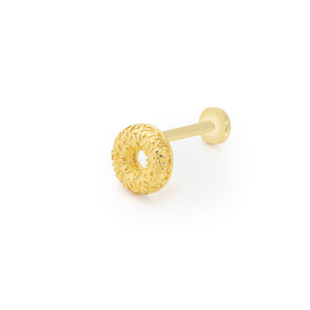 14k Gold Donut Model Tragus Piercing