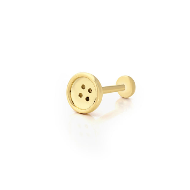 14k Gold Button Model Tragus Piercing