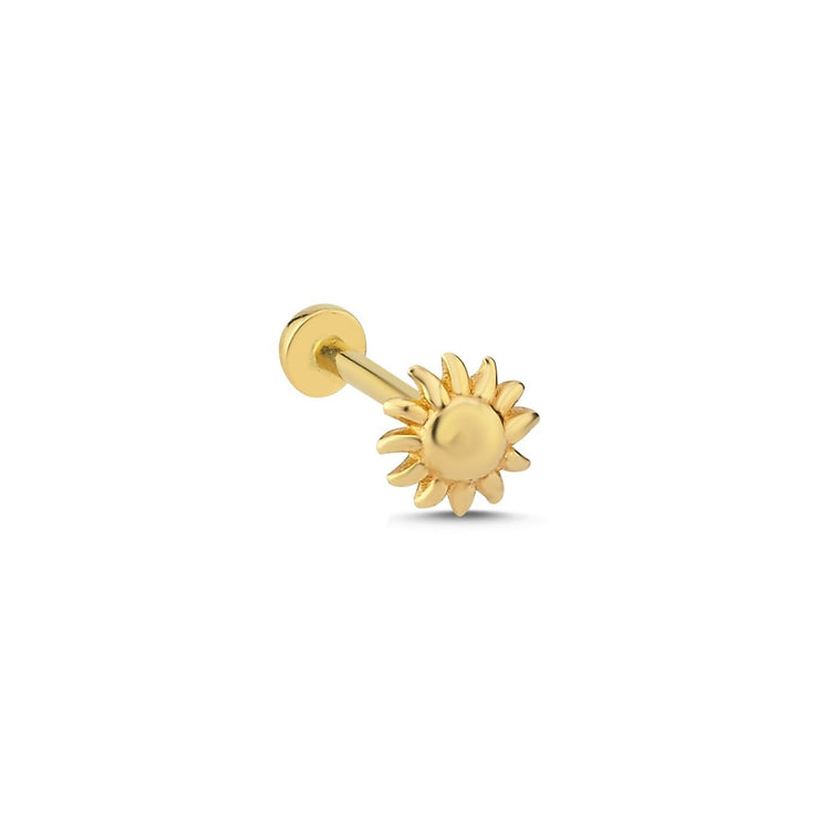 14k Gold Sun Tragus Piercing