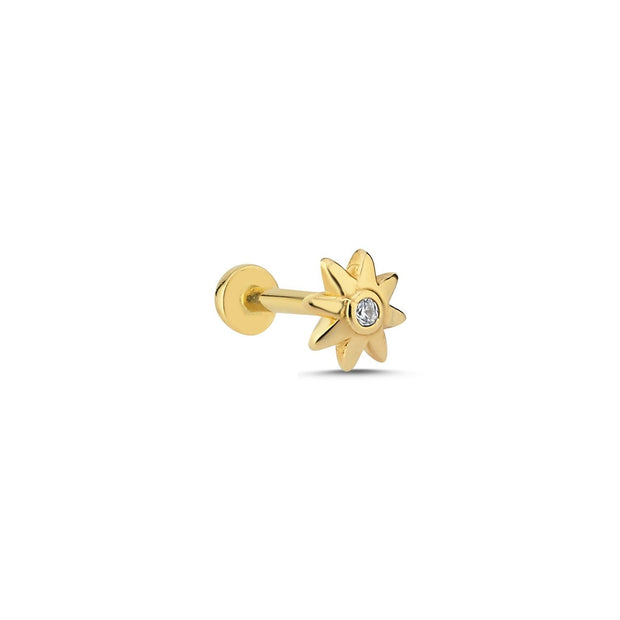 14k Gold Daisy Tragus Piercing