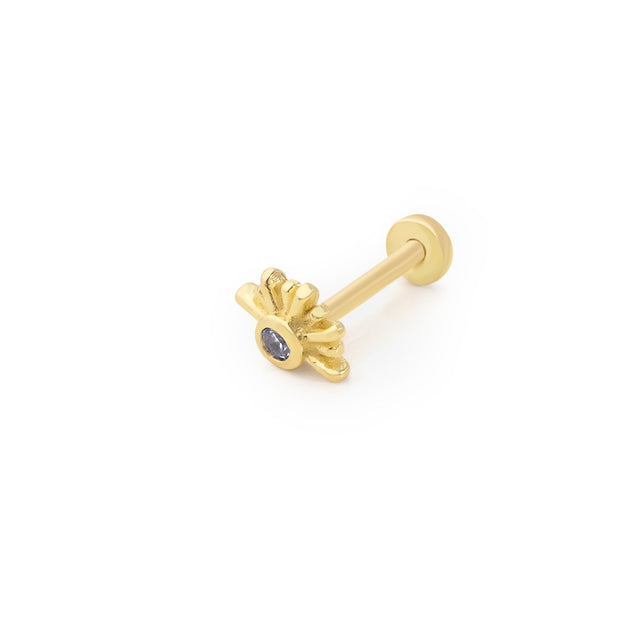 14k Gold Eyelash Model Tragus Piercing