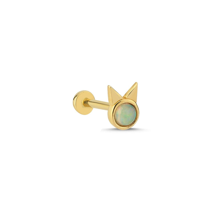14k Gold Rabbit Model Colored Mother of Pearl Tragus Piercing