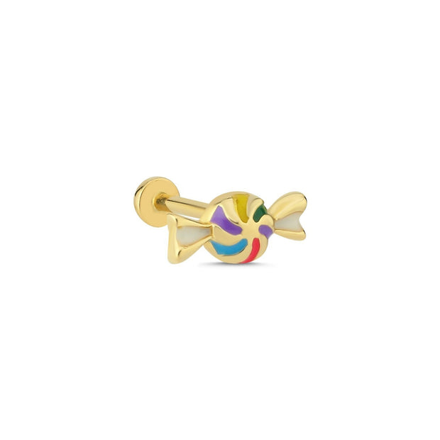 14k Gold Colored Enamel Candy Tragus Piercing