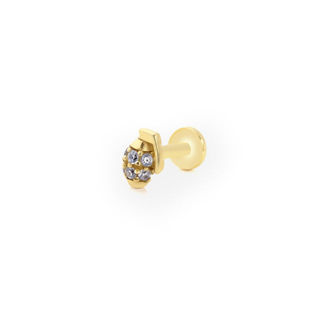 14k Gold Bomb Model Tragus Piercing