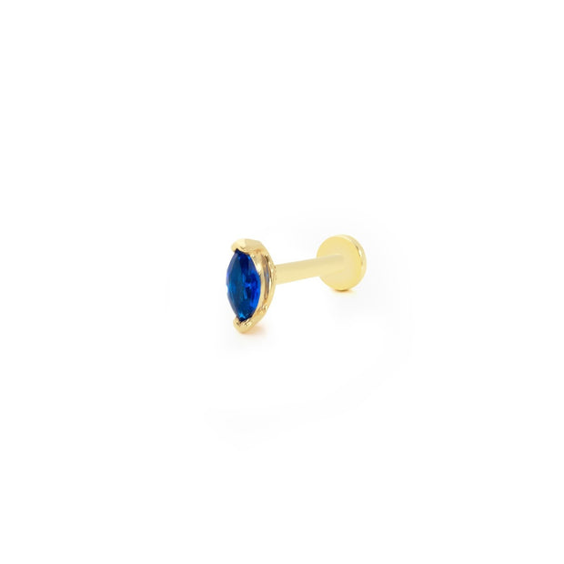 14k Gold Marquise Lapis Lazuli Tragus Piercing