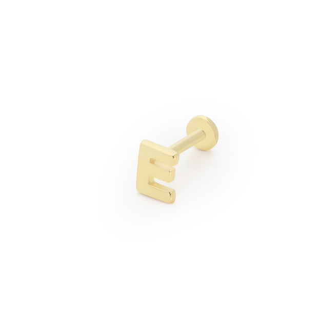 14k Gold Letter E Tragus Piercing
