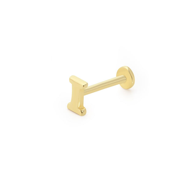 14k Gold Letter I Tragus Piercing