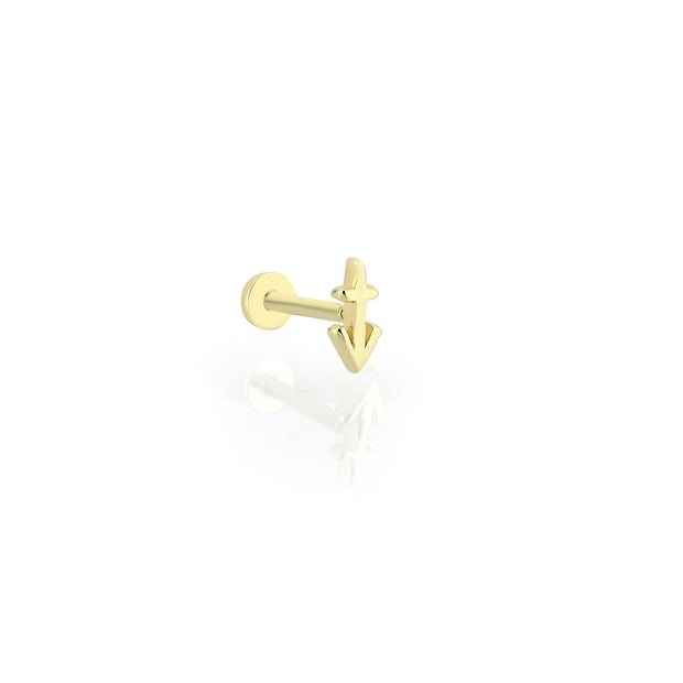 14k Gold Sagittarius Tragus Piercing