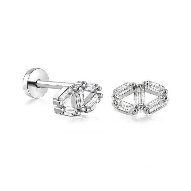 14k Gold Baguette Model Poly Tragus Piercing