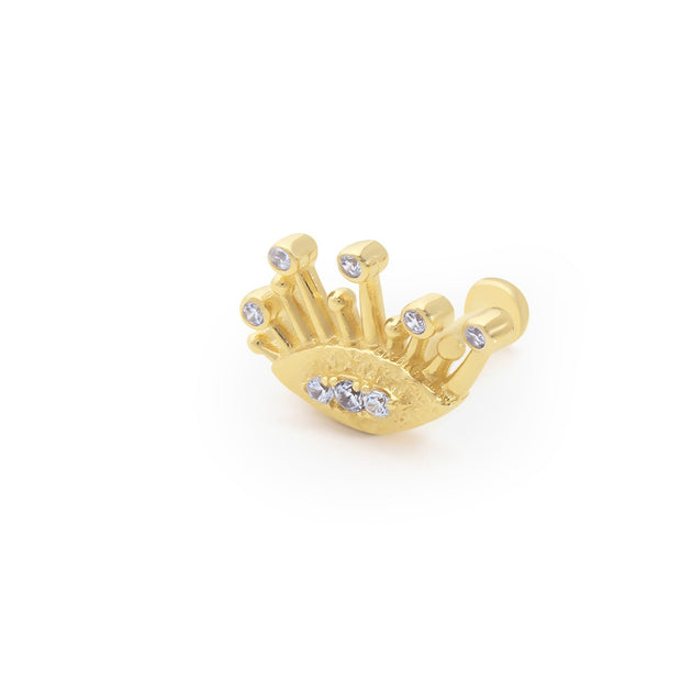 14k Gold Eye Lash Tragus Piercing