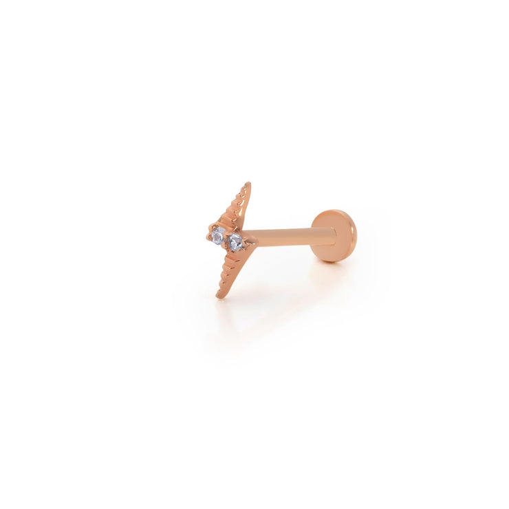 14k Gold Lightning Tragus Piercing