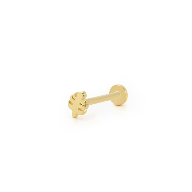 14k Gold Leaf Figure Tragus Piercing