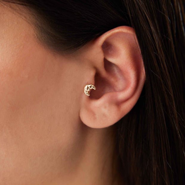 14k Gold Croissant Model Tragus Piercing
