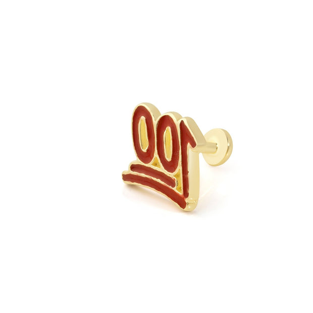 14k Gold Number One Hundred Tragus Piercing