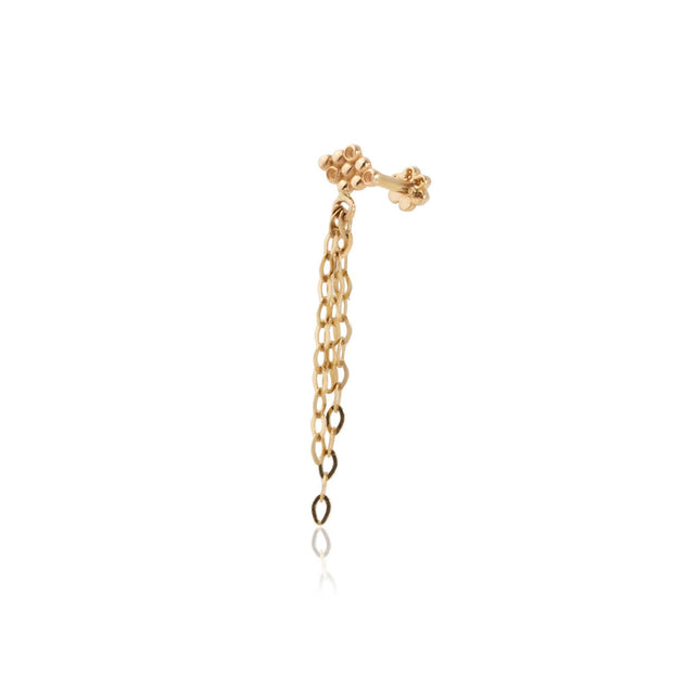14k Gold Six-Ball Chain Tragus Piercing