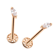 14k Gold Marquise Tragus Piercing