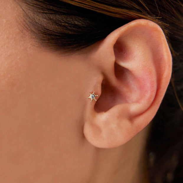 14k Gold Stony Star Tragus
