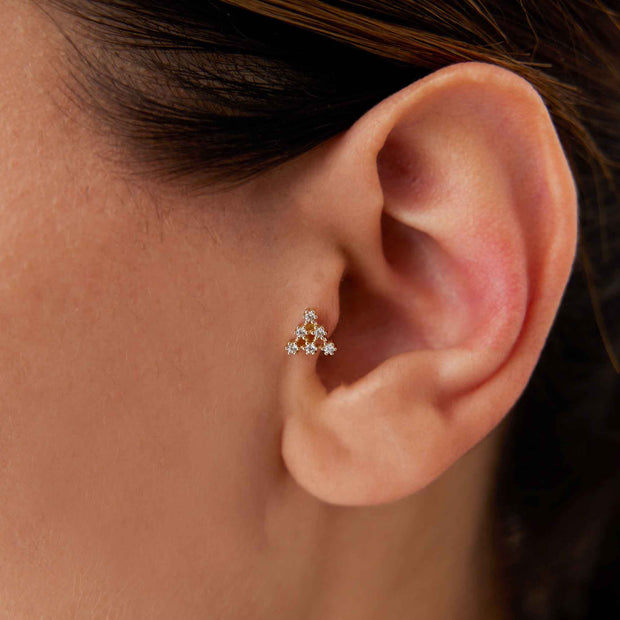 14k Gold Star Team Tragus Piercing