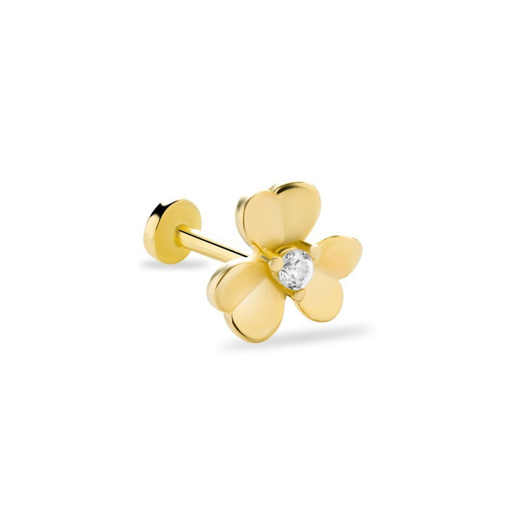 14k Gold Heart Flower Tragus