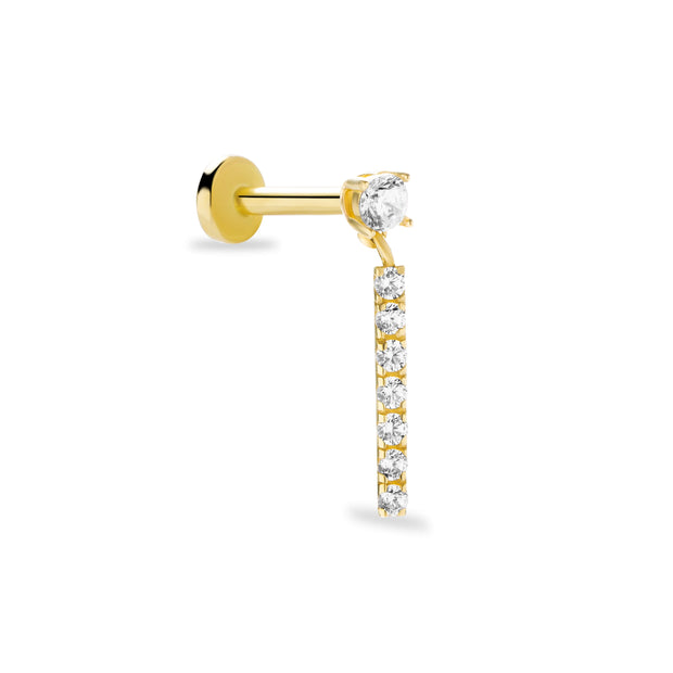 14k Gold Seven Stone Shaking Tragus