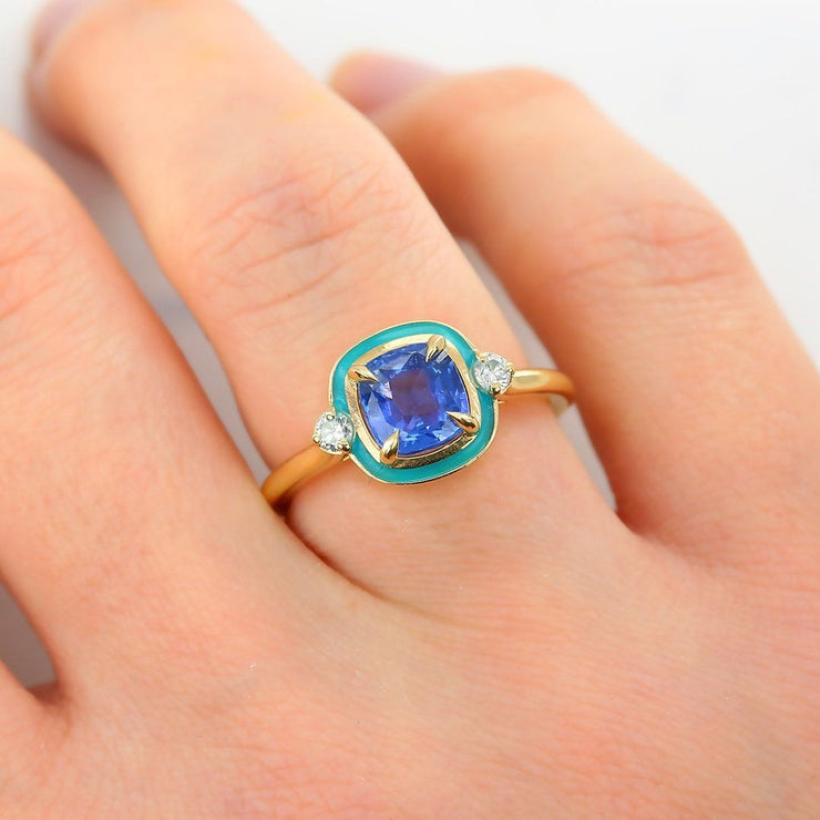 1.58 sapphire diamond gold ring,1.58 sapphire diamond,  diamond ring