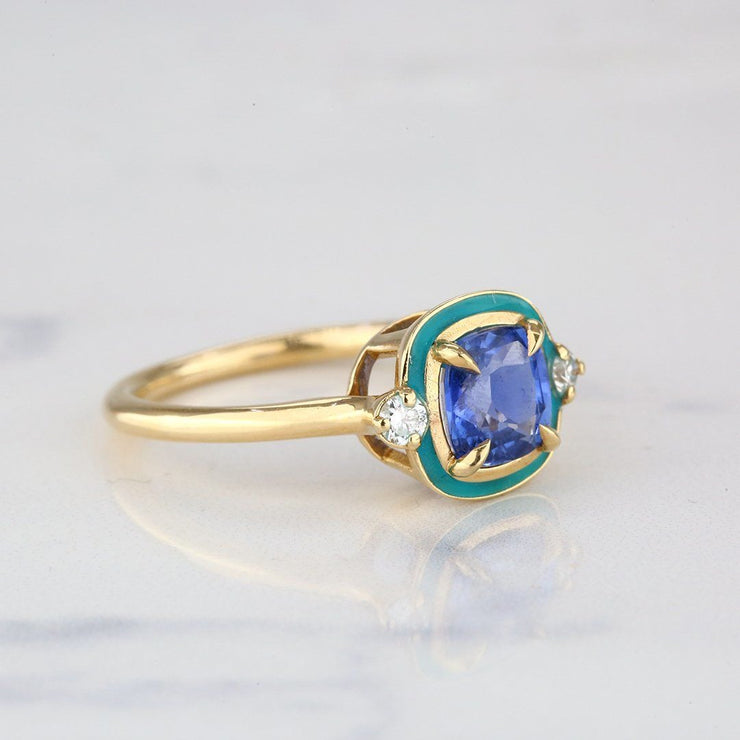 1.58 sapphire diamond gold ring,1.58 sapphire diamond,  diamond ring