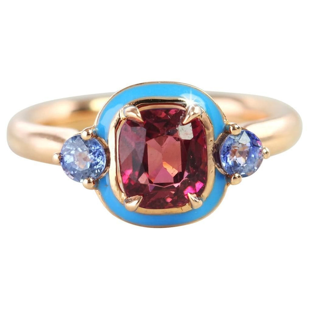 0.35 ct. tourmaline ring, 0.24 ct. ceylon sapphire ring