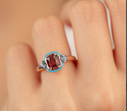 0.35 ct. tourmaline ring, 0.24 ct. ceylon sapphire ring