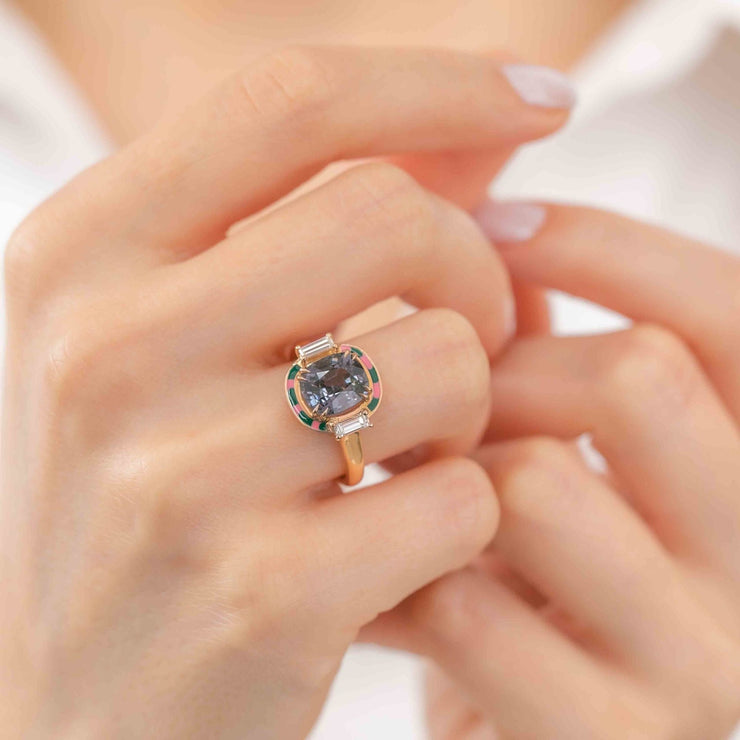 diamond ring, Spinel and Diamond Ring