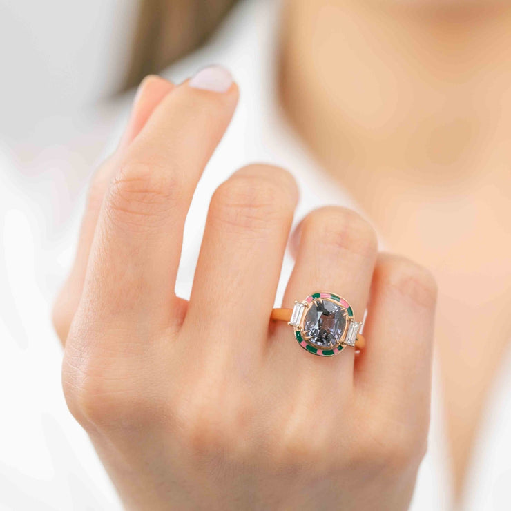 diamond ring, Spinel and Diamond Ring